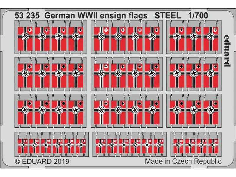 German WWII ensign flags STEEL 1/700 - zdjęcie 1 German WWII ensign flags STEEL 1/700 - zdjęcie 1