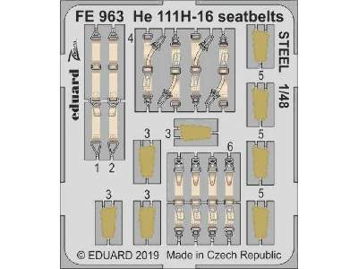 He 111H-16 seatbelts STEEL 1/48 - zdjęcie 1