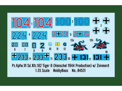 Pz.Kpfw.VI Sd.Kfz.182 Tiger II Henschel 1944 Production zimmerit - zdjęcie 3