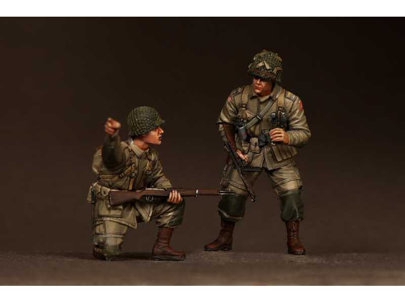 1 Lieutenant And Private 82st Airborne, WW Ii 2 Figures - zdjęcie 1