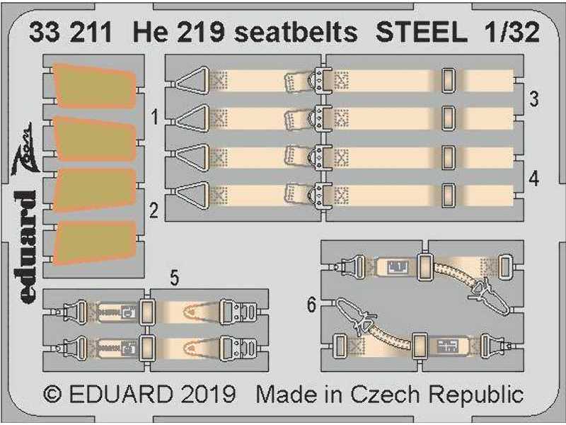He 219 seatbelts STEEL 1/32 - zdjęcie 1 He 219 seatbelts STEEL 1/32 - zdjęcie 1