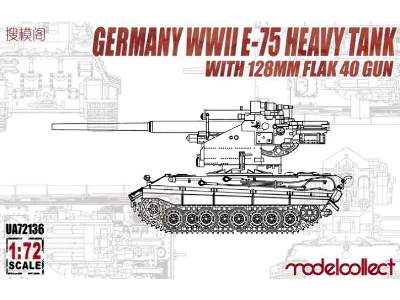 Germany WWii E-75 Heavy Tank With 128mm Flak 40 Gun - zdjęcie 1