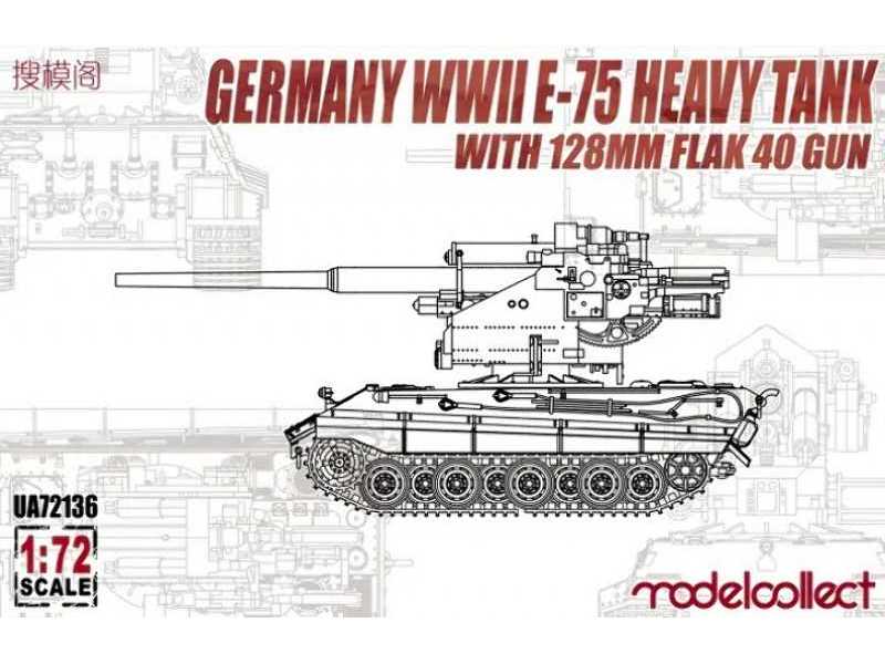 Germany WWii E-75 Heavy Tank With 128mm Flak 40 Gun - zdjęcie 1 Germany WWii E-75 Heavy Tank With 128mm Flak 40 Gun - zdjęcie 1