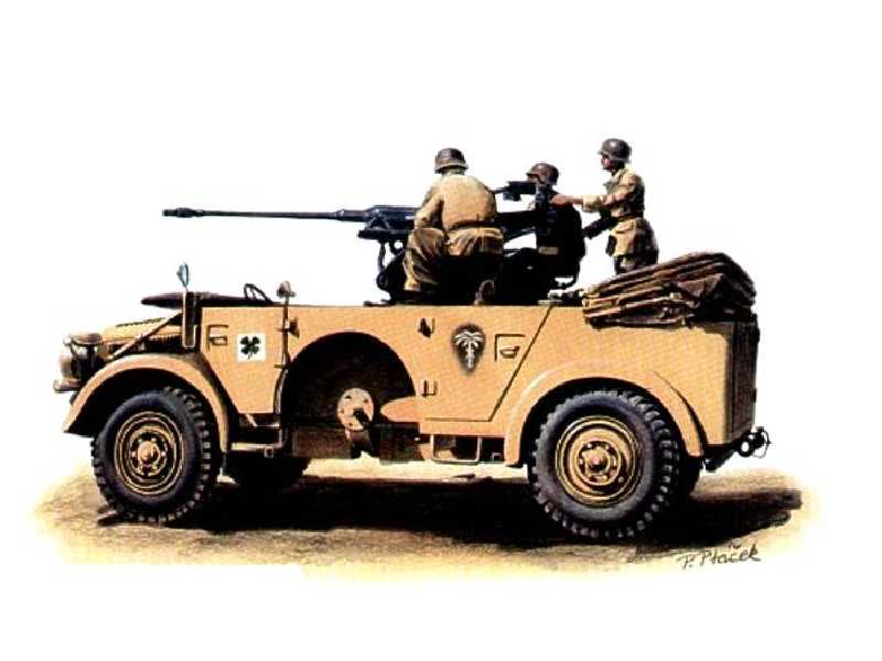 Niemiecki samochód Horch 108 z działkiem 20mm Flak 30 - zdjęcie 1
