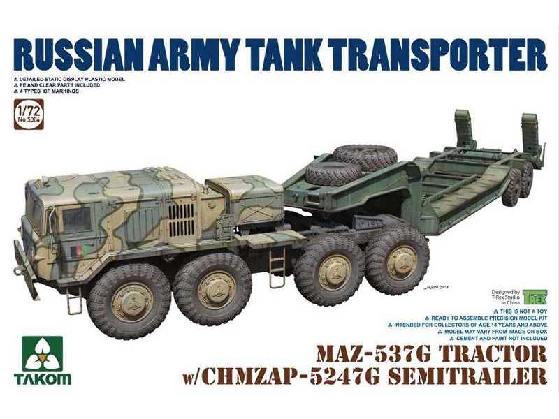 Ciągnik rosyjski MAZ-537G z naczepą platformą CHMZAP-5247G - zdjęcie 1 Ciągnik rosyjski MAZ-537G z naczepą platformą CHMZAP-5247G - zdjęcie 1