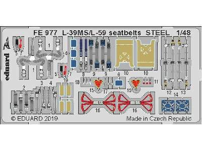 L-39MS/ L-59 seatbelts STEEL 1/48 - Trumpeter - zdjęcie 1