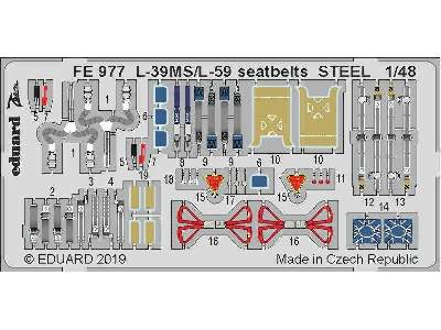 L-39MS/ L-59 seatbelts STEEL 1/48 - Trumpeter - zdjęcie 1