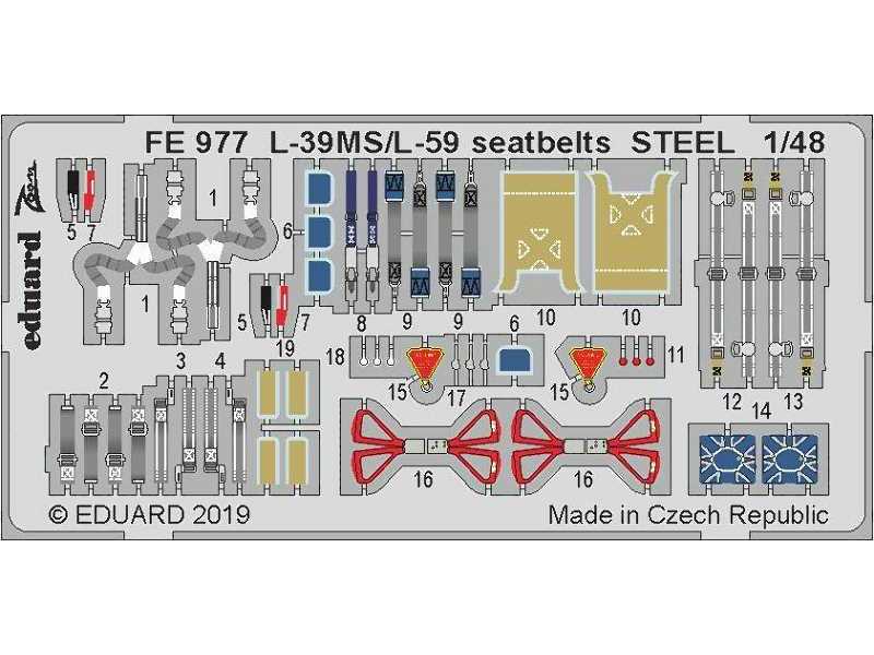 L-39MS/ L-59 seatbelts STEEL 1/48 - Trumpeter - zdjęcie 1