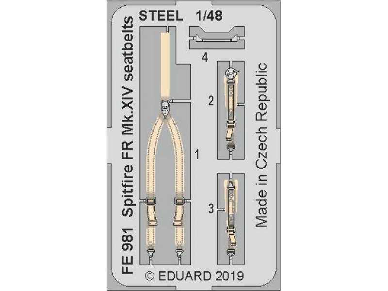 Spitfire FR Mk. XIV seatbelts STEEL 1/48 - zdjęcie 1 Spitfire FR Mk. XIV seatbelts STEEL 1/48 - zdjęcie 1
