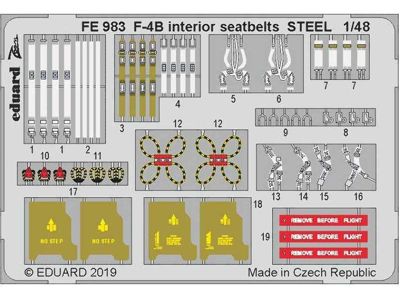 F-4B interior seatbelts STEEL 1/48 - zdjęcie 1 F-4B interior seatbelts STEEL 1/48 - zdjęcie 1