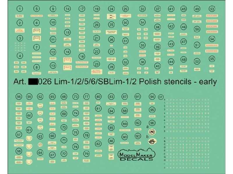 Lim-1/2/5/6/Sblim-1/2 Polish Stencils Early - zdjęcie 1 Lim-1/2/5/6/Sblim-1/2 Polish Stencils Early - zdjęcie 1