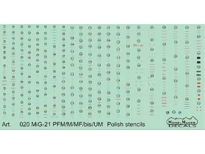 Mig-21pfm/M/Mf/Bis Polish Stencils - zdjęcie 1