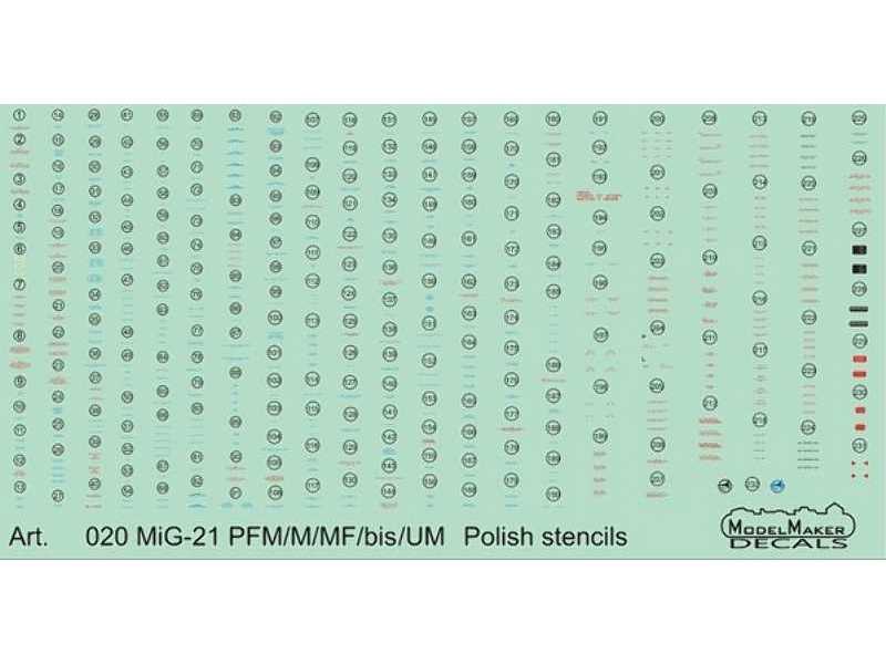 Mig-21pfm/M/Mf/Bis Polish Stencils - zdjęcie 1