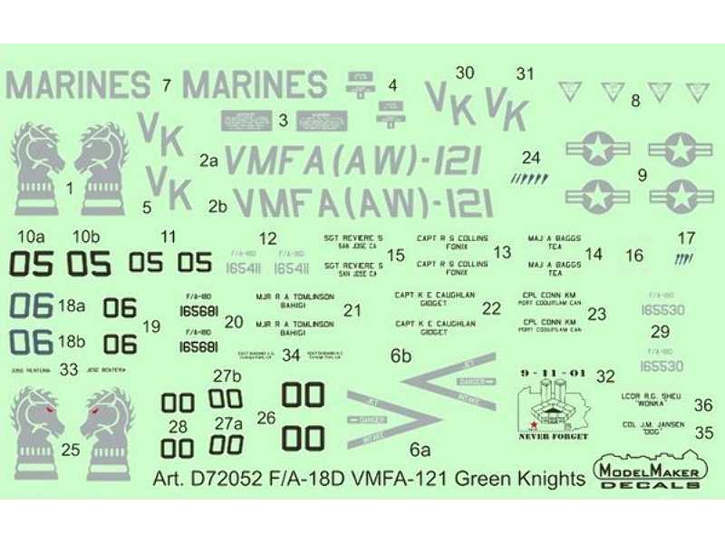 F/A-18d Vmfa-121 Green Knights - zdjęcie 1 F/A-18d Vmfa-121 Green Knights - zdjęcie 1