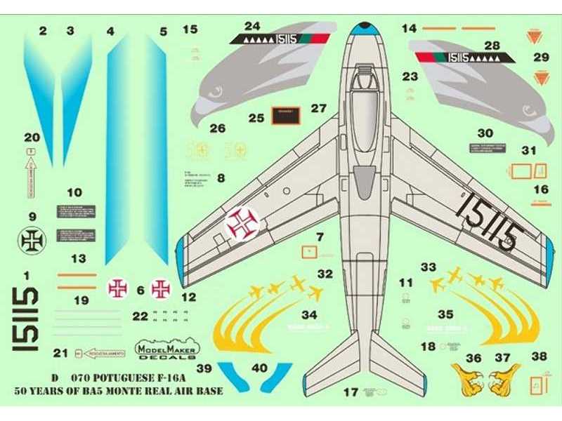 Potuguese F-16a 50 Years Of Ba5 Monte Real Air Base - zdjęcie 1