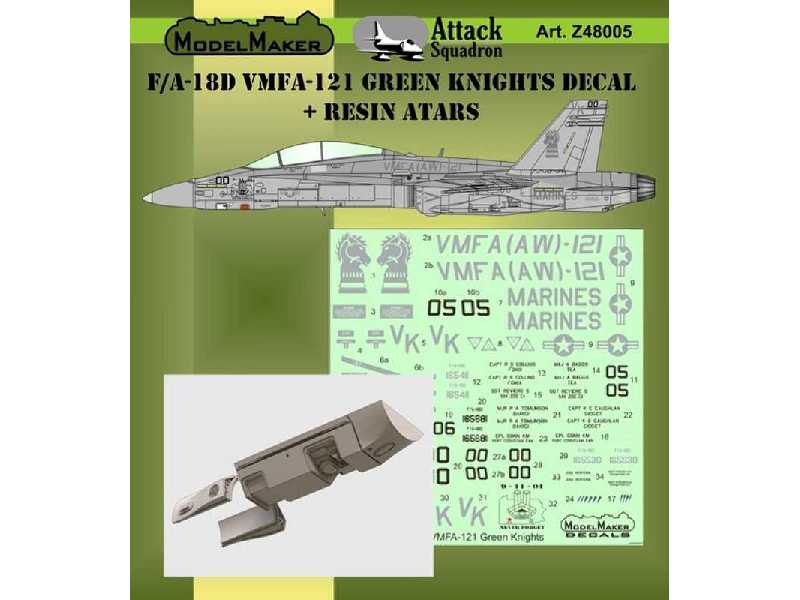 F/A-18d Vmfa-121 Green Knights Decal + Resin Atars - zdjęcie 1 F/A-18d Vmfa-121 Green Knights Decal + Resin Atars - zdjęcie 1