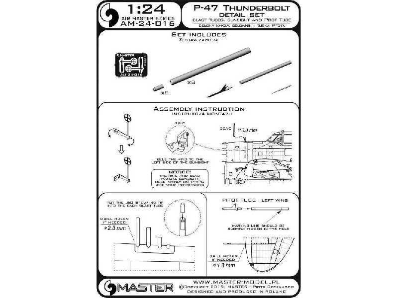 P-47 Thunderbolt - Zestaw Detali - Uzbrojenie, Rurka Pitota, Cel - zdjęcie 1