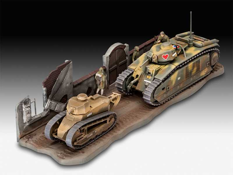 Char. B.1 bis & Renault FT.17 - zdjęcie 1 Char. B.1 bis & Renault FT.17 - zdjęcie 1
