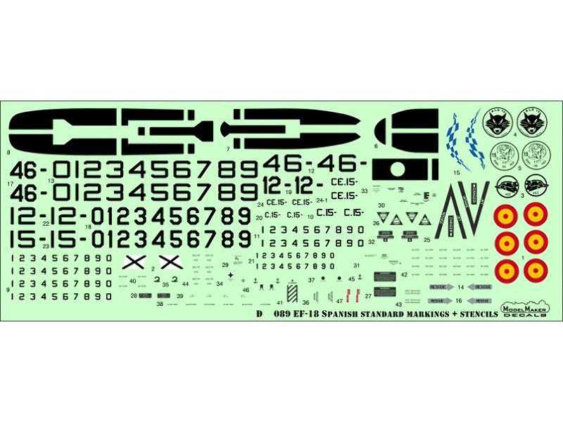 F/A-18 Spain Standard Markings + Stencils - zdjęcie 1