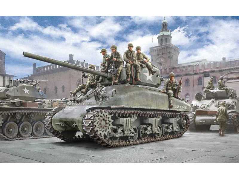 M4A1 Sherman z amerykańską piechotą - zdjęcie 1 M4A1 Sherman z amerykańską piechotą - zdjęcie 1