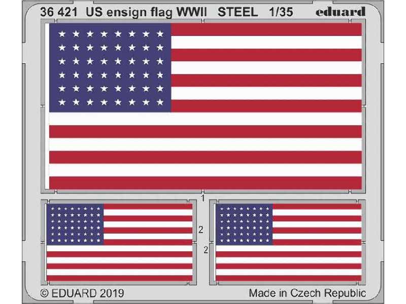 US ensign flag WWII STEEL 1/35 - zdjęcie 1 US ensign flag WWII STEEL 1/35 - zdjęcie 1