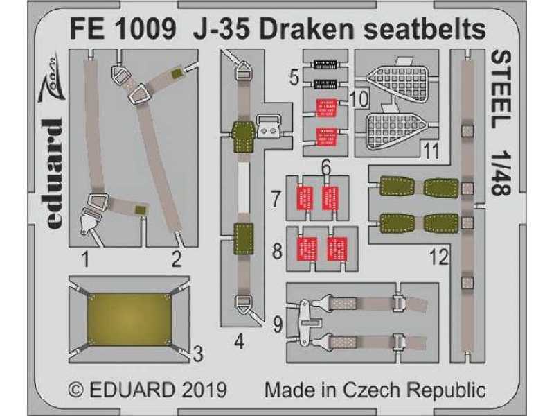 J-35 Draken seatbelts STEEL 1/48 - zdjęcie 1