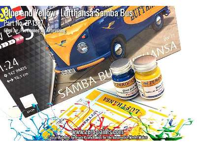 1387 Lufthasa Samba Bus - Blue And Yellow Set - zdjęcie 1