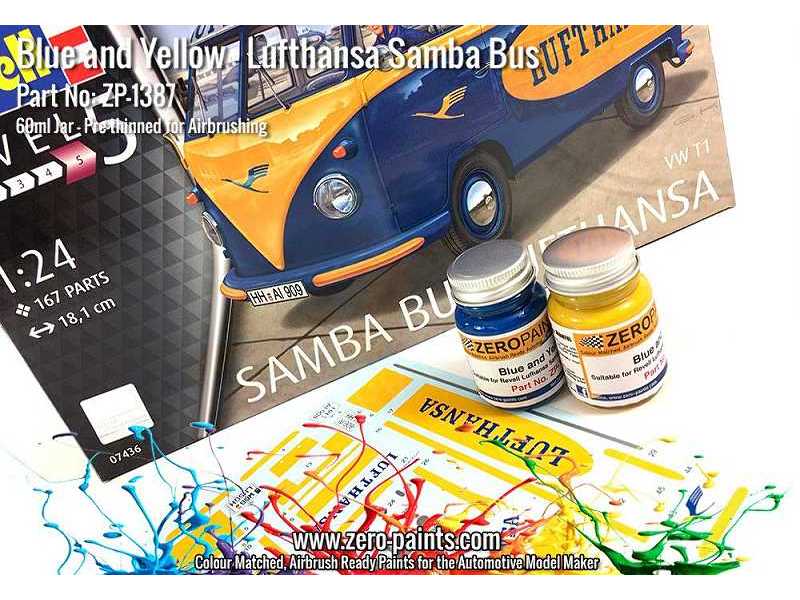 1387 Lufthasa Samba Bus - Blue And Yellow Set - zdjęcie 1 1387 Lufthasa Samba Bus - Blue And Yellow Set - zdjęcie 1