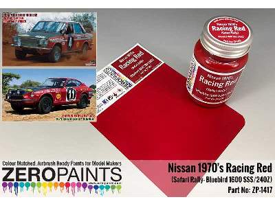 1417 Racing Red Nissan 1970's Safari Rally Bluebird 1600 Sss/240 - zdjęcie 1