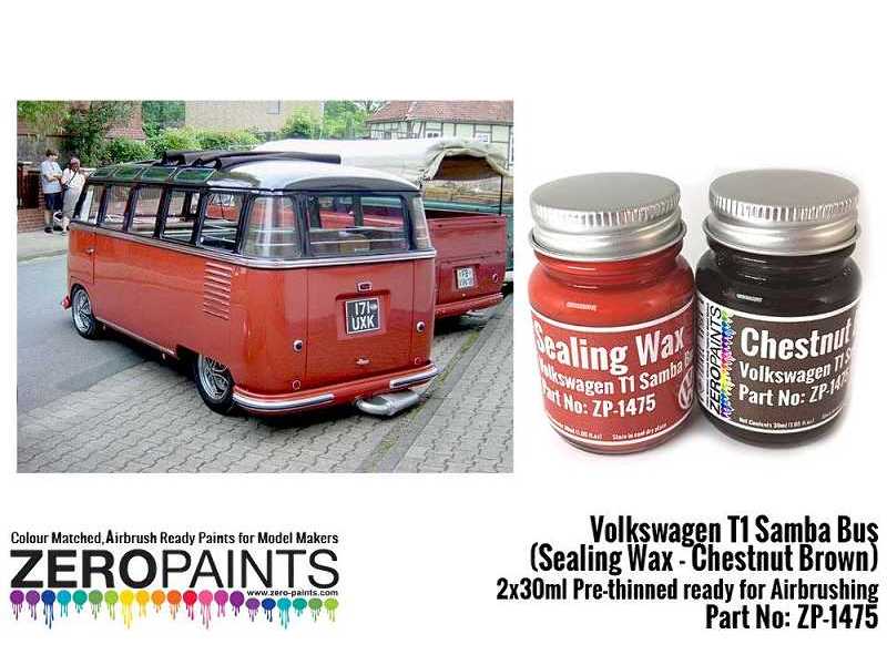 1475 Volkswagen T1 Samba Bus (Sealing Wax - Chestnut Brown) Set - zdjęcie 1