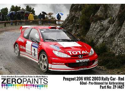 1487 Peugeot 206 Wrc 2003 Rally Red - zdjęcie 1