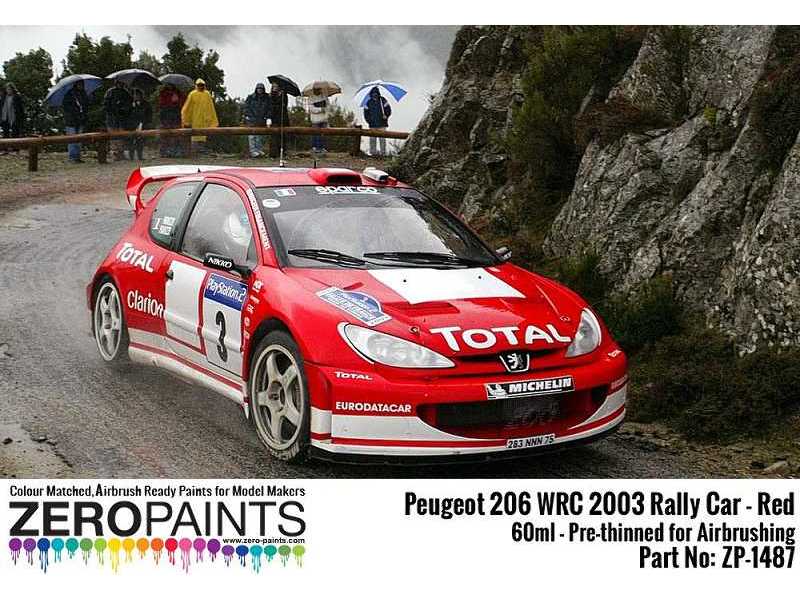 1487 Peugeot 206 Wrc 2003 Rally Red - zdjęcie 1 1487 Peugeot 206 Wrc 2003 Rally Red - zdjęcie 1