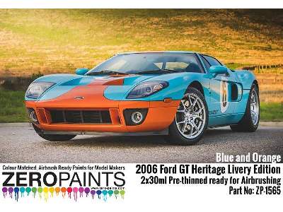 1565 2006 Ford Gt Heritage Livery Edition Blue And Orange Set - zdjęcie 2