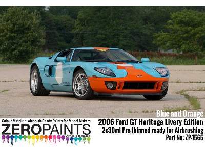 1565 2006 Ford Gt Heritage Livery Edition Blue And Orange Set - zdjęcie 3