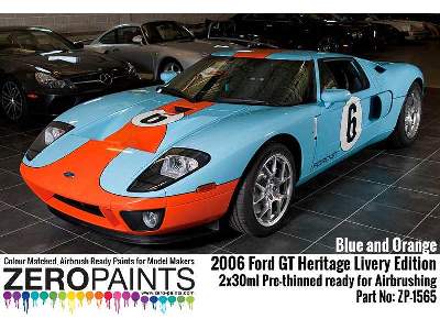 1565 2006 Ford Gt Heritage Livery Edition Blue And Orange Set - zdjęcie 4