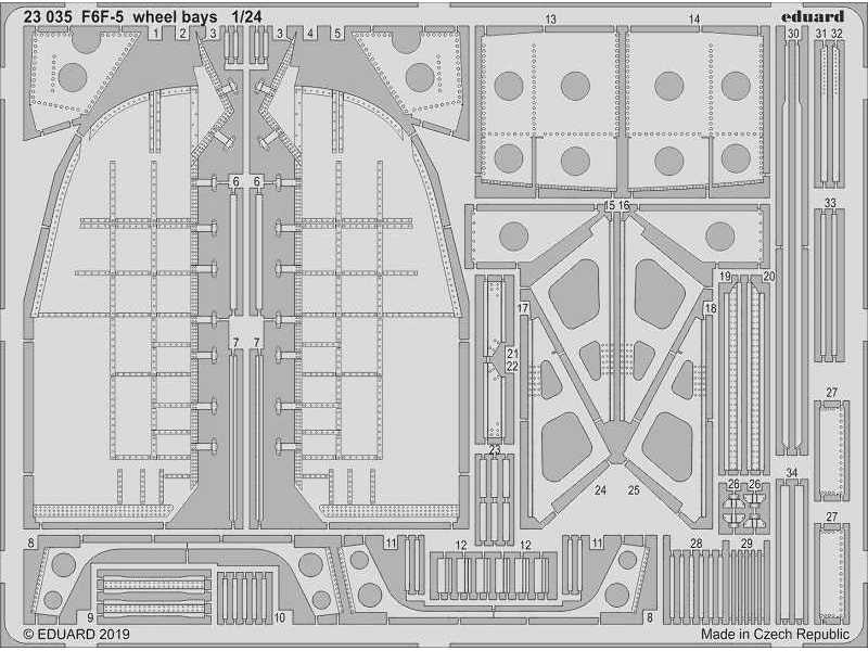 F6F-5 wheel bays 1/24 - Airfix - zdjęcie 1