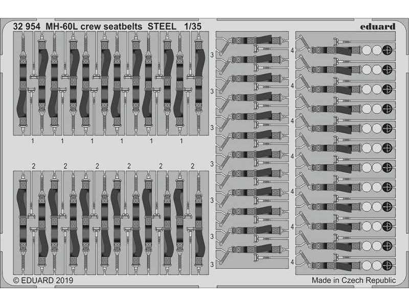 MH-60L crew seatbelts STEEL 1/35 - Kitty Hawk - zdjęcie 1