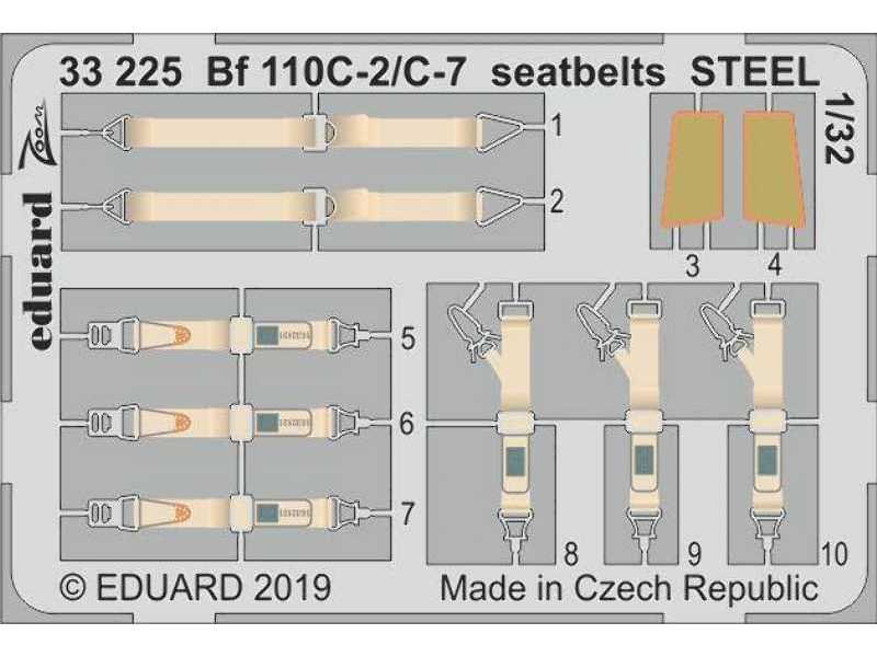 Bf 110C-2/ C-7 seatbelts STEEL 1/32 - Revell - zdjęcie 1