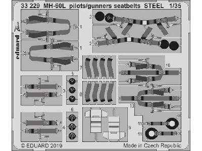 MH-60L pilots/ gunners seatbelts STEEL 1/35 - Kitty Hawk - zdjęcie 1