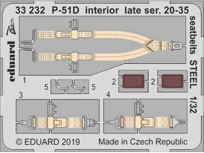 P-51D interior late ser.  20-35 seatbelts STEEL 1/32 - zdjęcie 1