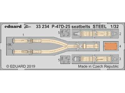 P-47D-25 seatbelts STEEL 1/32 - zdjęcie 1