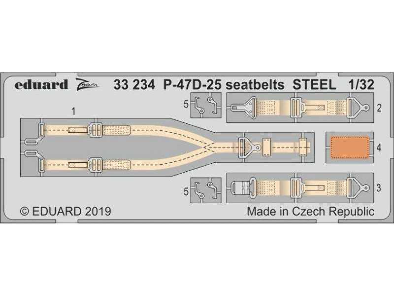 P-47D-25 seatbelts STEEL 1/32 - zdjęcie 1 P-47D-25 seatbelts STEEL 1/32 - zdjęcie 1