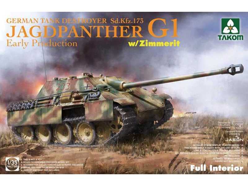 Jagdpanther G1 wczesna produkcja z wnętrzem i zimmeritem - zdjęcie 1 Jagdpanther G1 wczesna produkcja z wnętrzem i zimmeritem - zdjęcie 1