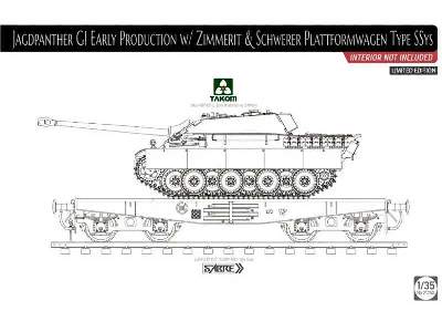 Jagdpanther G1 wczesny z zimmeritem na platformie kolejowej SSys - zdjęcie 1