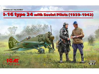 I-16 typ 24 - radziecki myśliwiec + figurki pilotów - zdjęcie 1