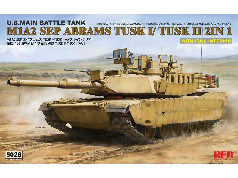 M1A2 SEP Abrams TUSK I /TUSK II z pełnym wnętrzem - zdjęcie 1 M1A2 SEP Abrams TUSK I /TUSK II z pełnym wnętrzem - zdjęcie 1