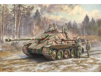 Sd.Kfz.173 Jagdpanther z załogą w zimowych uniformach - zdjęcie 1