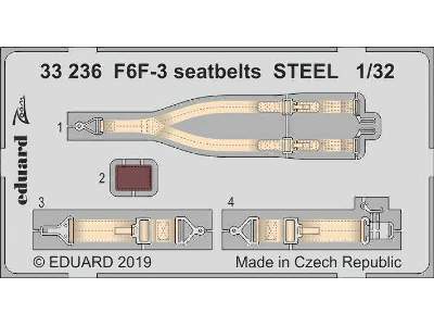 F6F-3 seatbelts STEEL 1/32 - zdjęcie 1