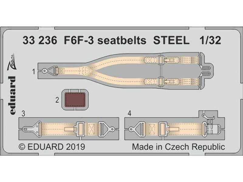 F6F-3 seatbelts STEEL 1/32 - zdjęcie 1