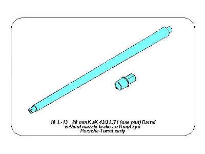 Lufa 88 mm KwK 43/3 L/71 (jednoczęściowa) do King Tiger Porsche - zdjęcie 4